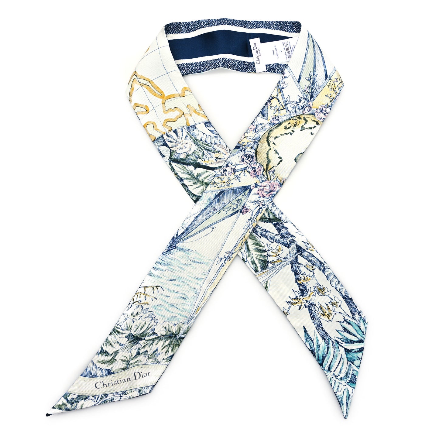 Silk Rêve d'infini Mitzah Scarf Bleu Fonce