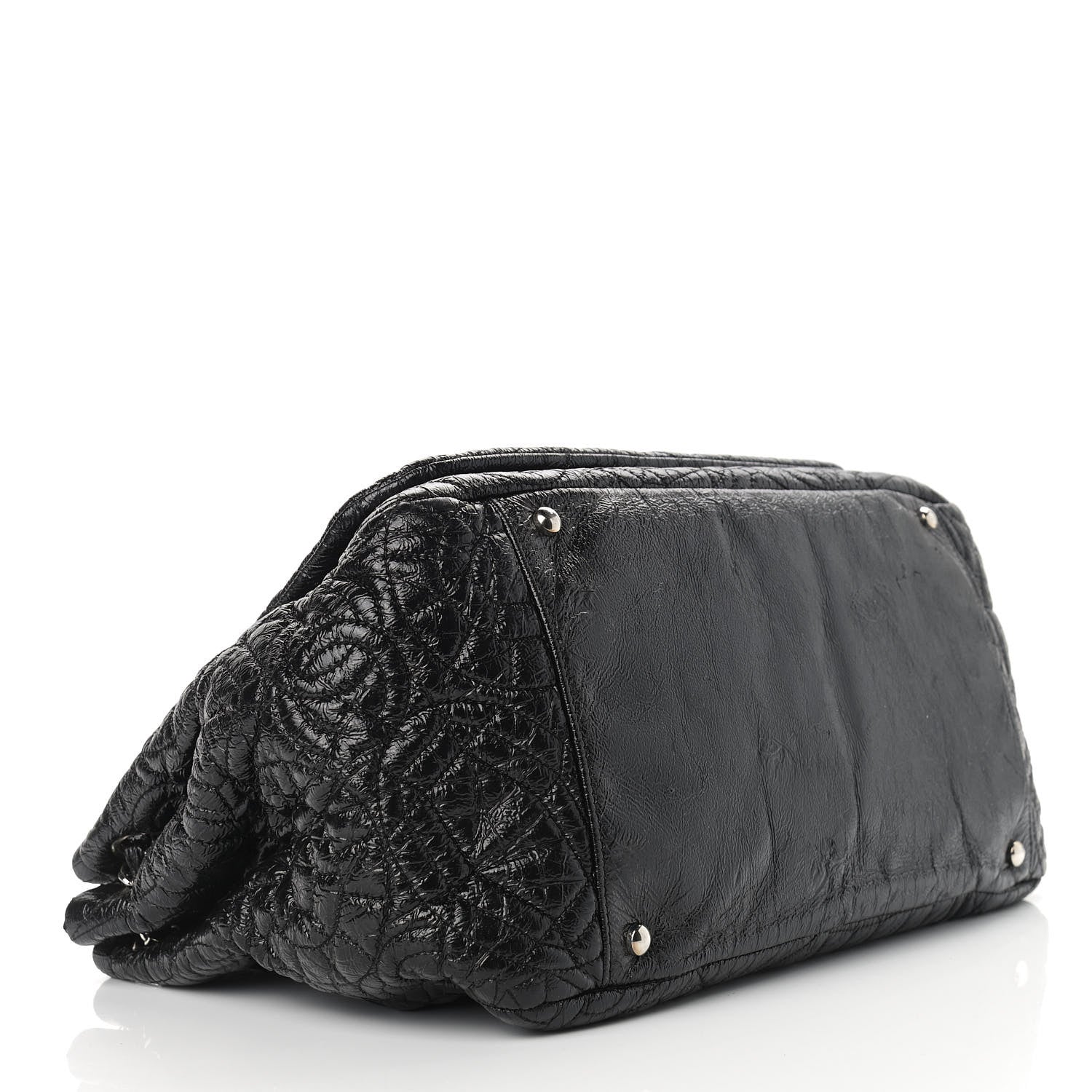 Chanel Vinyl Graphic Edge Accordion Flap Black 3 of 8