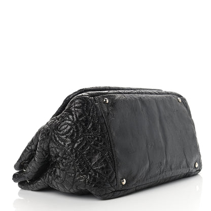 Chanel Vinyl Graphic Edge Accordion Flap Black 3 of 8