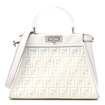 Fendi TPU FF Vitello Century Peekaboo Satchel White 1 of 13