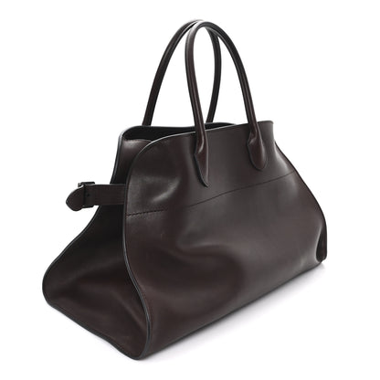 The Row Polished Saddle Calfskin Soft Margaux 15 Chestnut 3 of 10