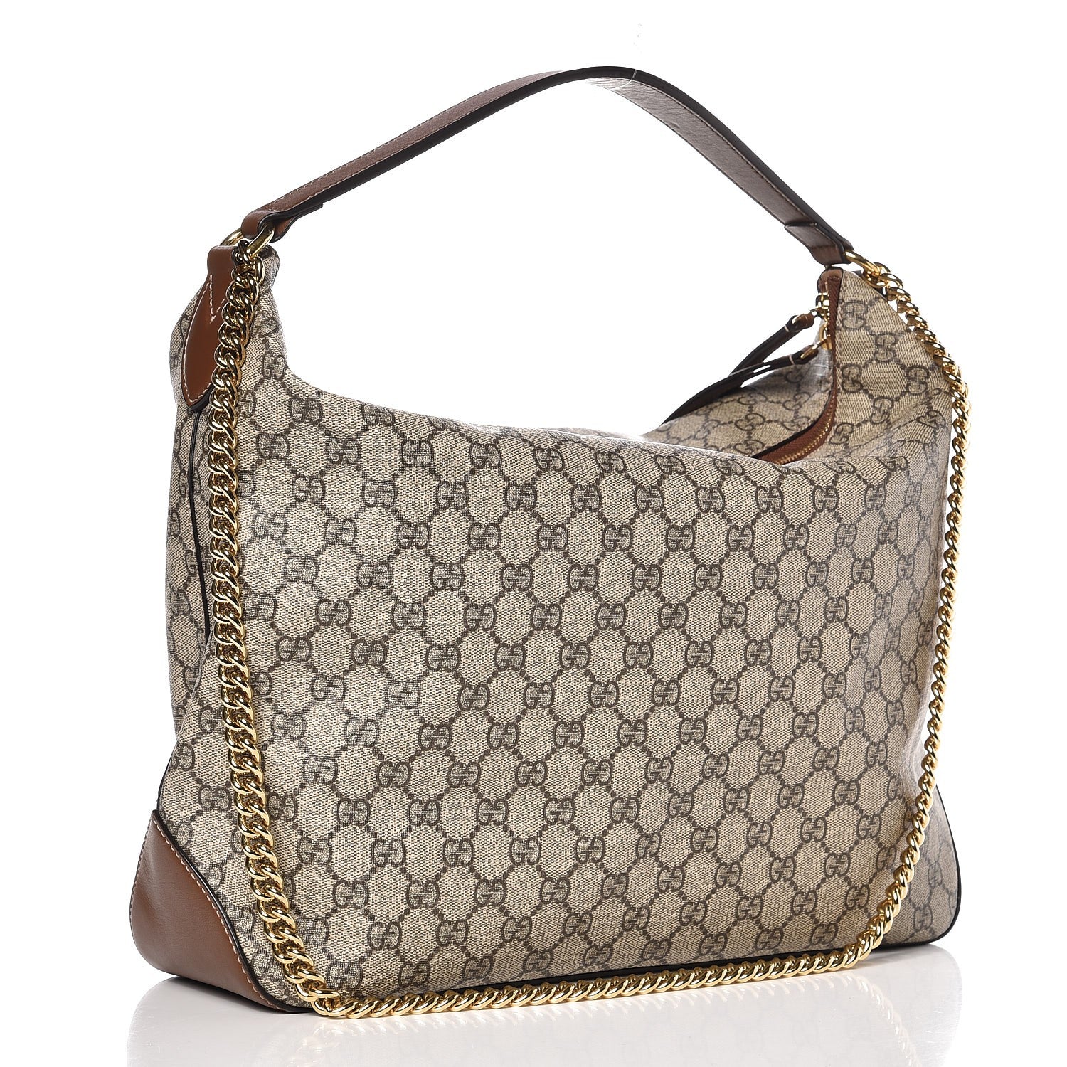 Gucci GG Supreme Monogram Large Linea A Hobo Light Brown 3 of 8