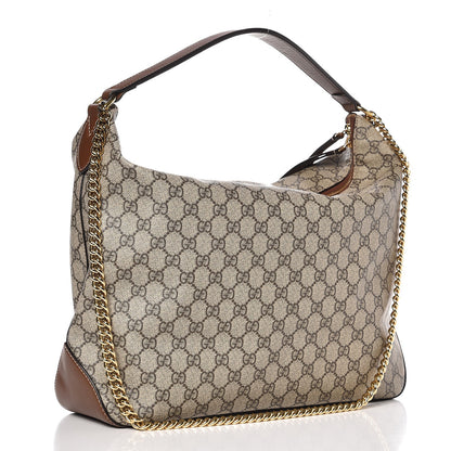 Gucci GG Supreme Monogram Large Linea A Hobo Light Brown 3 of 8