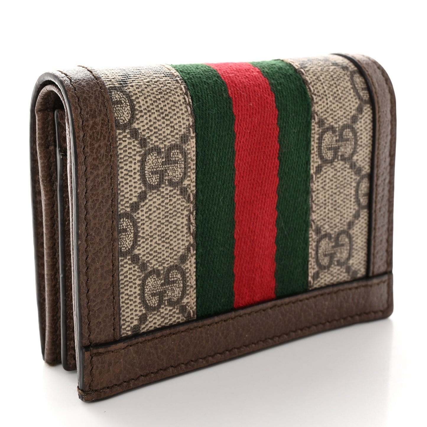 GG Supreme Monogram Web Ophidia Card Case Beige New Acero