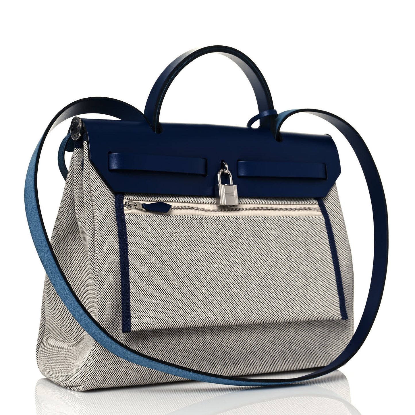 Vache Hunter Toile H Brides de Gala Herbag Zip Retourne 31 PM Bleu De France Ecru Black