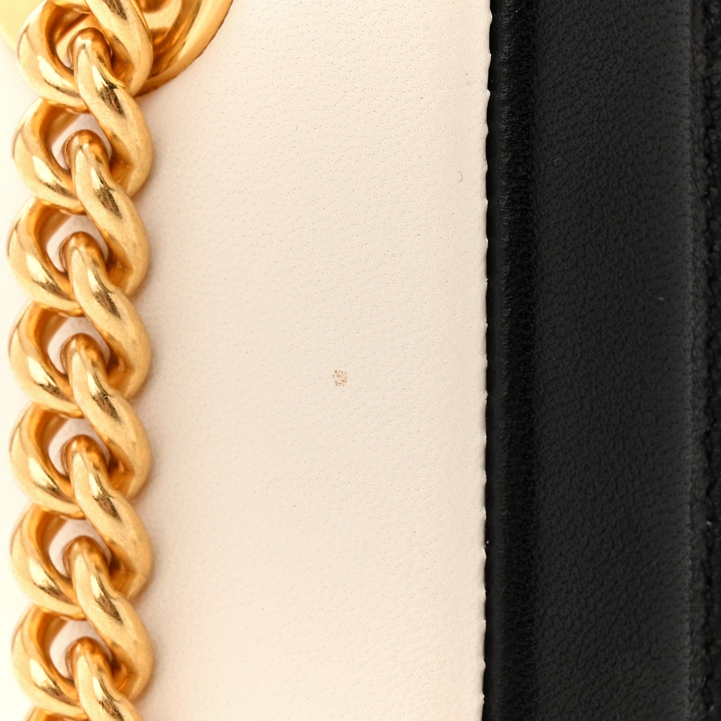 Nappa Apolo Bi-Color Chain Baguette Uovo Black