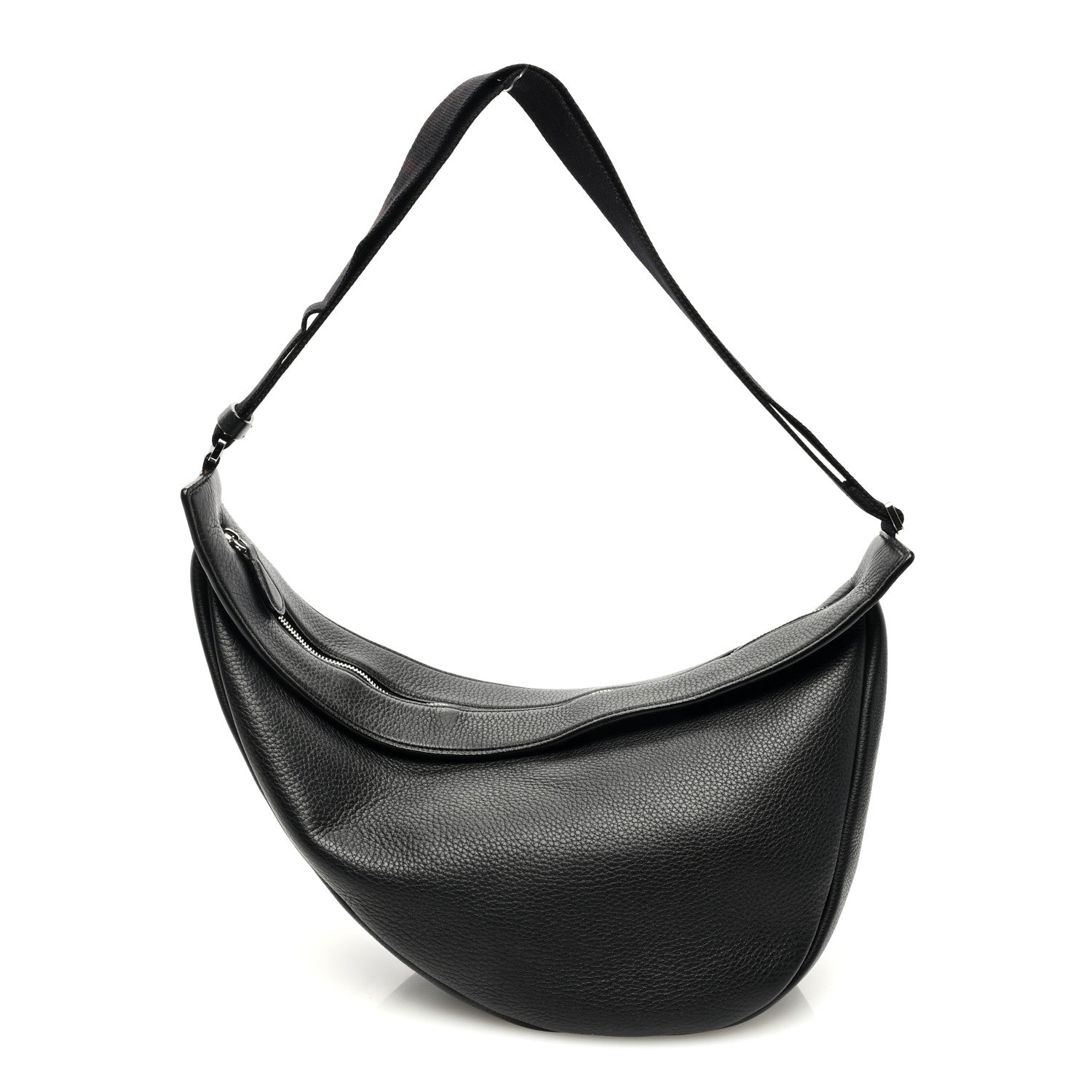The Row Grained Calfskin Large Slouchy Banana Bag Black 1 of 9
