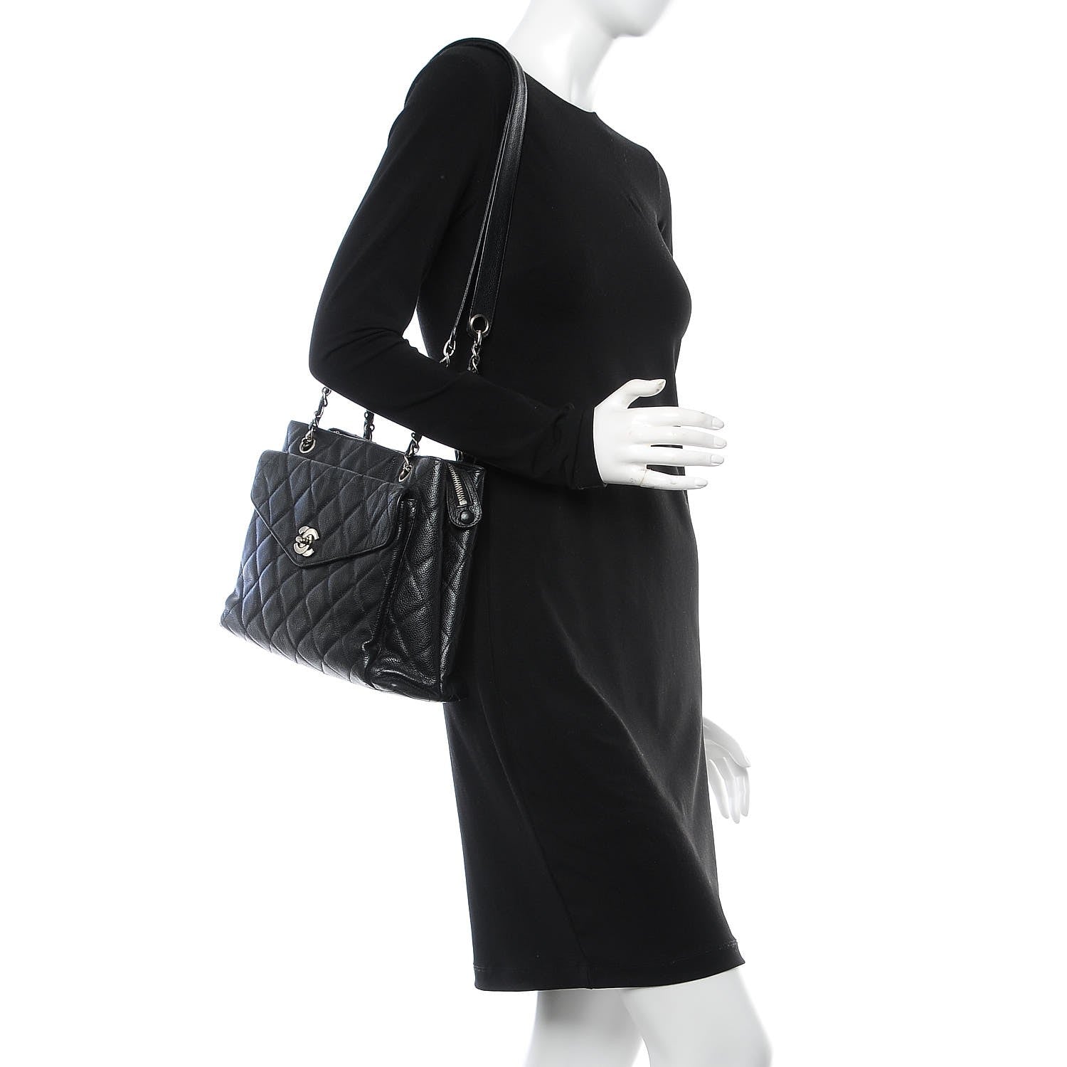 Chanel Caviar Quilted Flap Shoulder Bag Black 2 of 14