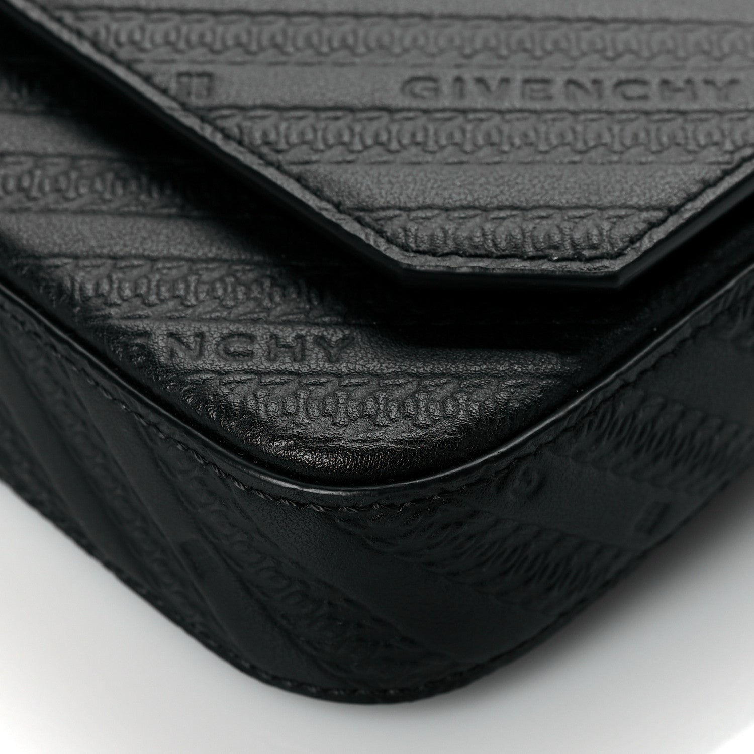 Givenchy Calfskin Embossed Logo Bond Chain Camera Bag Black 9 of 10
