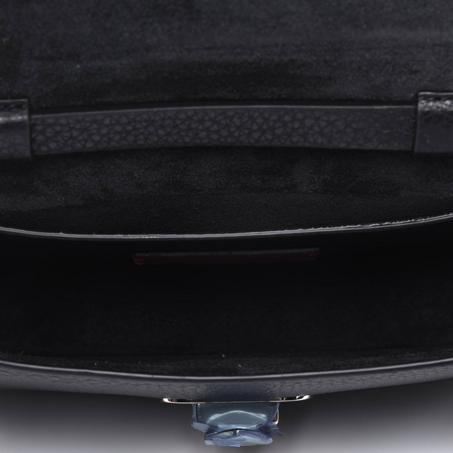 Pebbled Calfskin Small Rockstud Overlay Flap Shoulder Bag Black