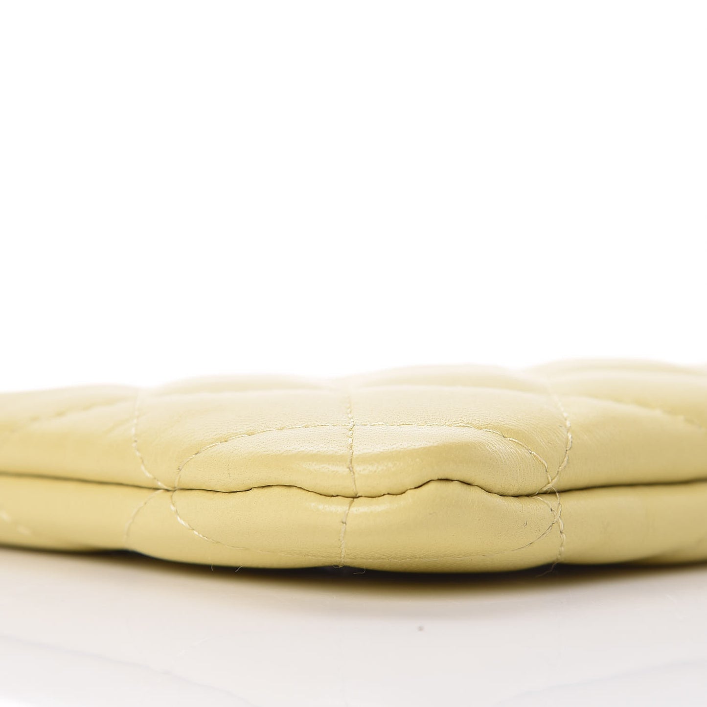 Lambskin Quilted Small Cosmetic Case Yellow