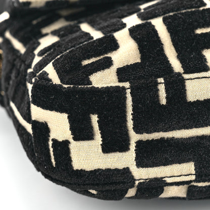 Fendi Fabric Snakeskin FF Baguette Black White 8 of 11