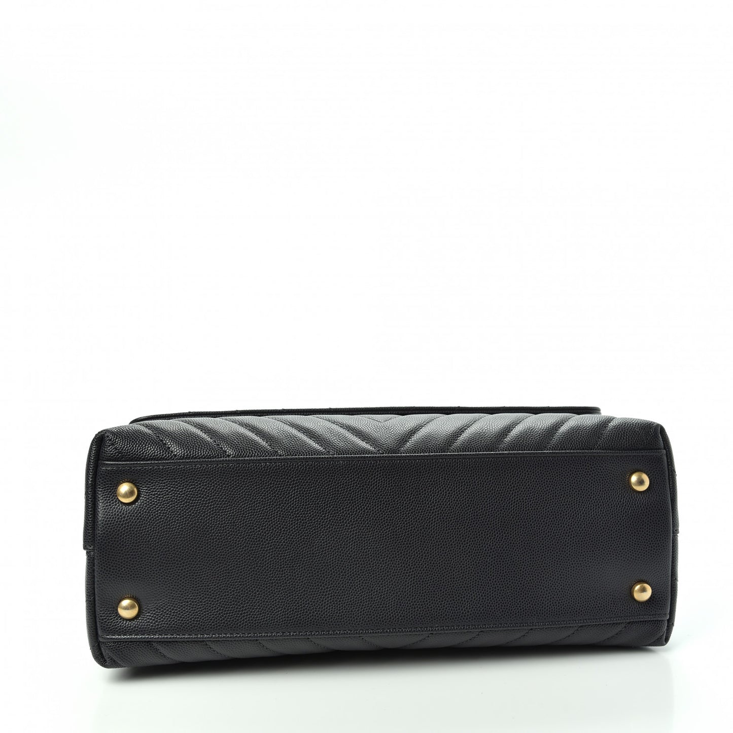 Caviar Chevron Quilted Small Coco Handle Flap Dark Grey