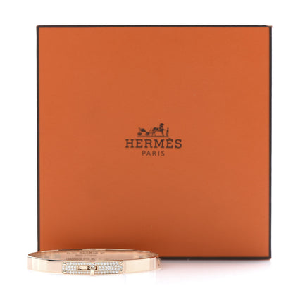 Hermes 18K Rose Gold Diamond PM Kelly Pave Bracelet SH 5 of 5