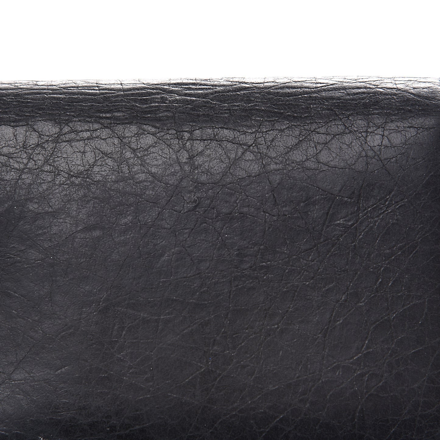 Agneau Classic Silver Hardware Money Wallet Black