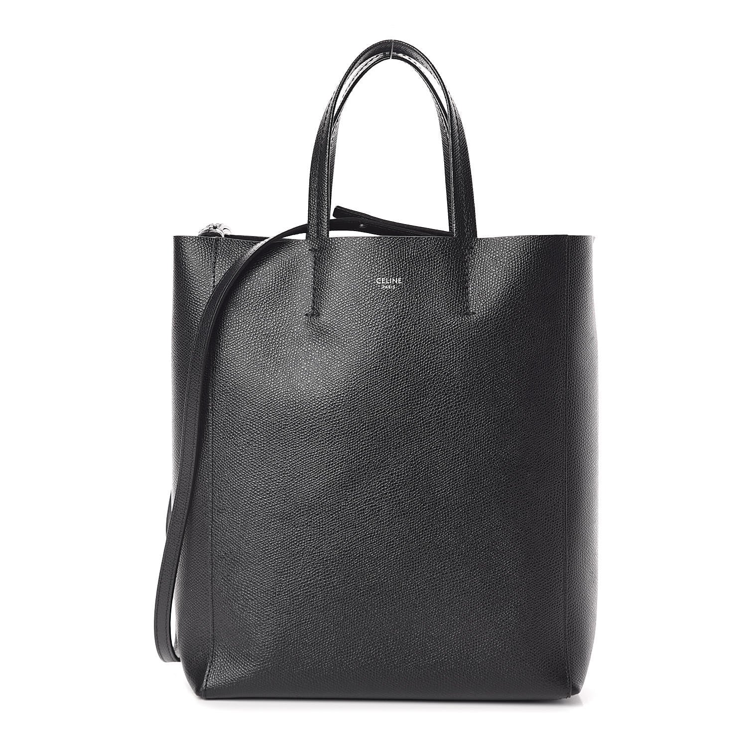 Celine Grained Calfskin Small Vertical Cabas Black 1 of 9