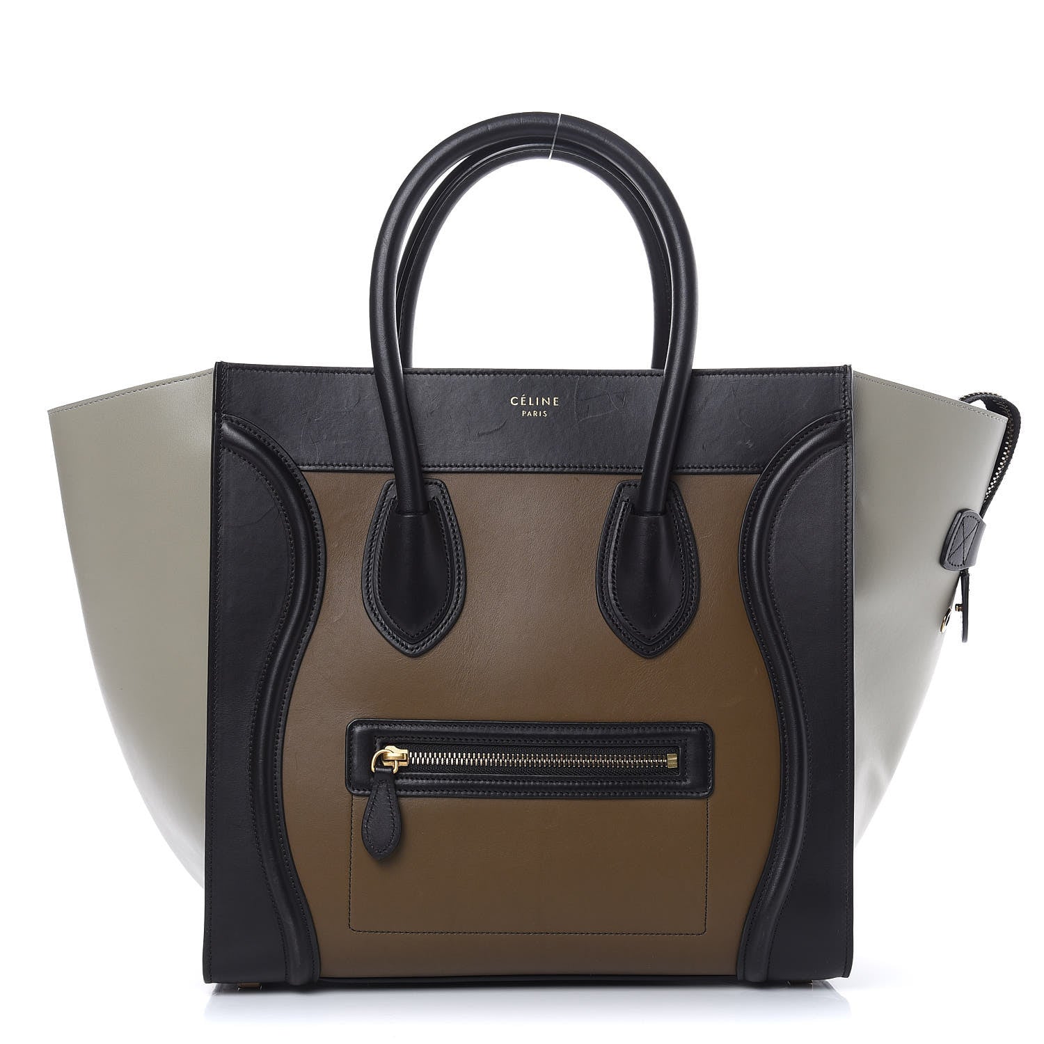 Celine Satin Calfskin Mini Tri-Color Luggage Dark Grey 1 of 11