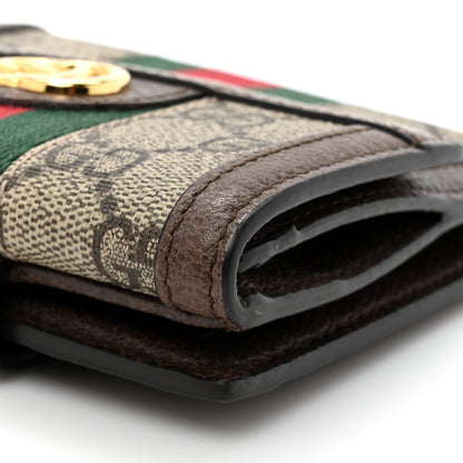 Gucci GG Supreme Monogram Web Ophidia French Flap Wallet Beige New Acero 10 of 11