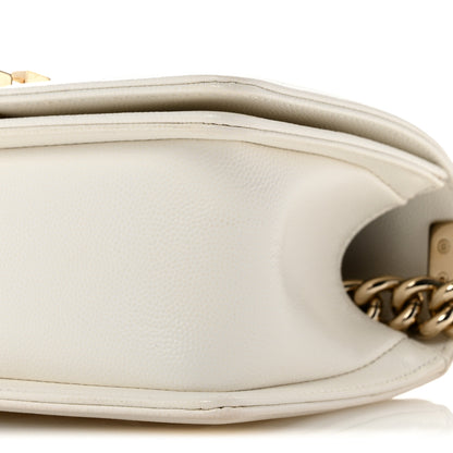Chanel Caviar Quilted Small Boy Flap  White 10 of 12