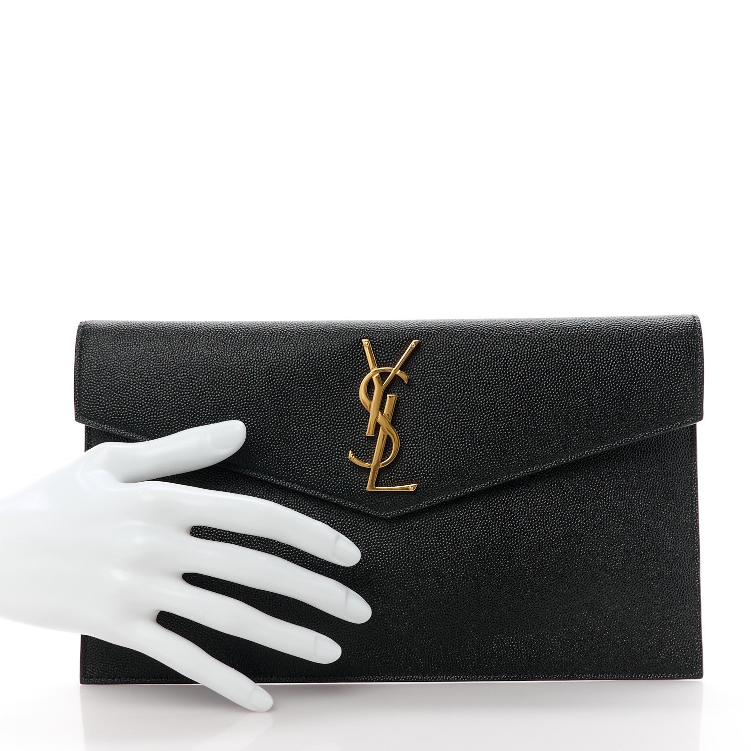 Saint Laurent SAINT LAURENT Grain De Poudre Uptown Pouch Black 2 of 9