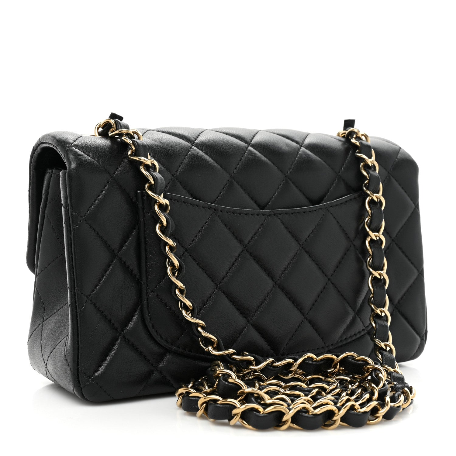 Chanel Lambskin Quilted Mini Rectangular Flap Black 3 of 10