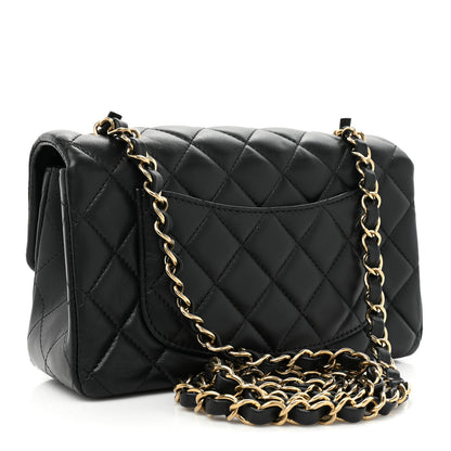 Chanel Lambskin Quilted Mini Rectangular Flap Black 3 of 10