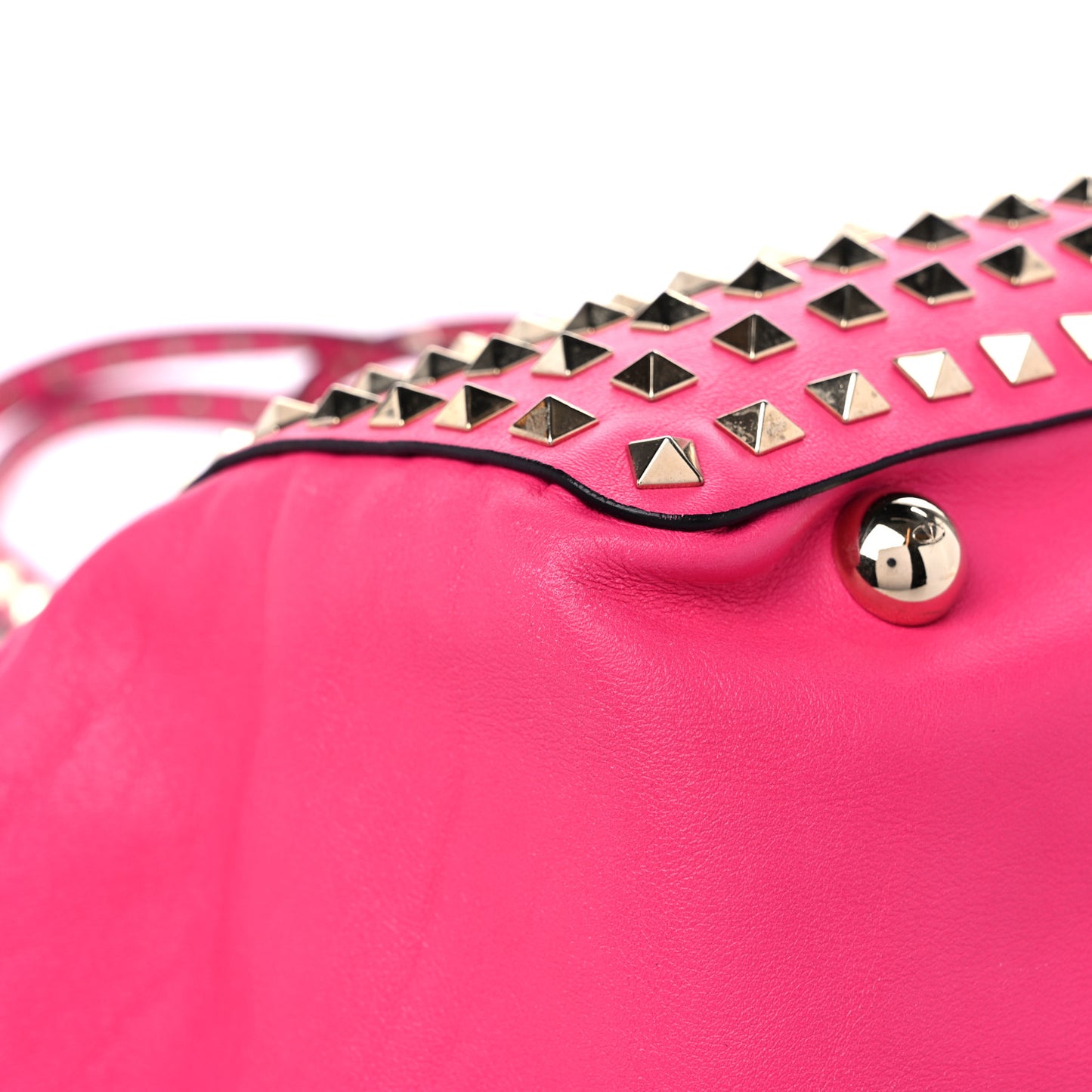 Vitello Medium Rockstud All Over Tote Pop Fuxia
