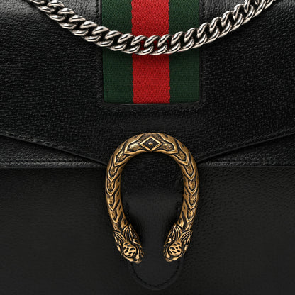 Gucci Calfskin Web Medium Dionysus Shoulder Bag Black 8 of 11