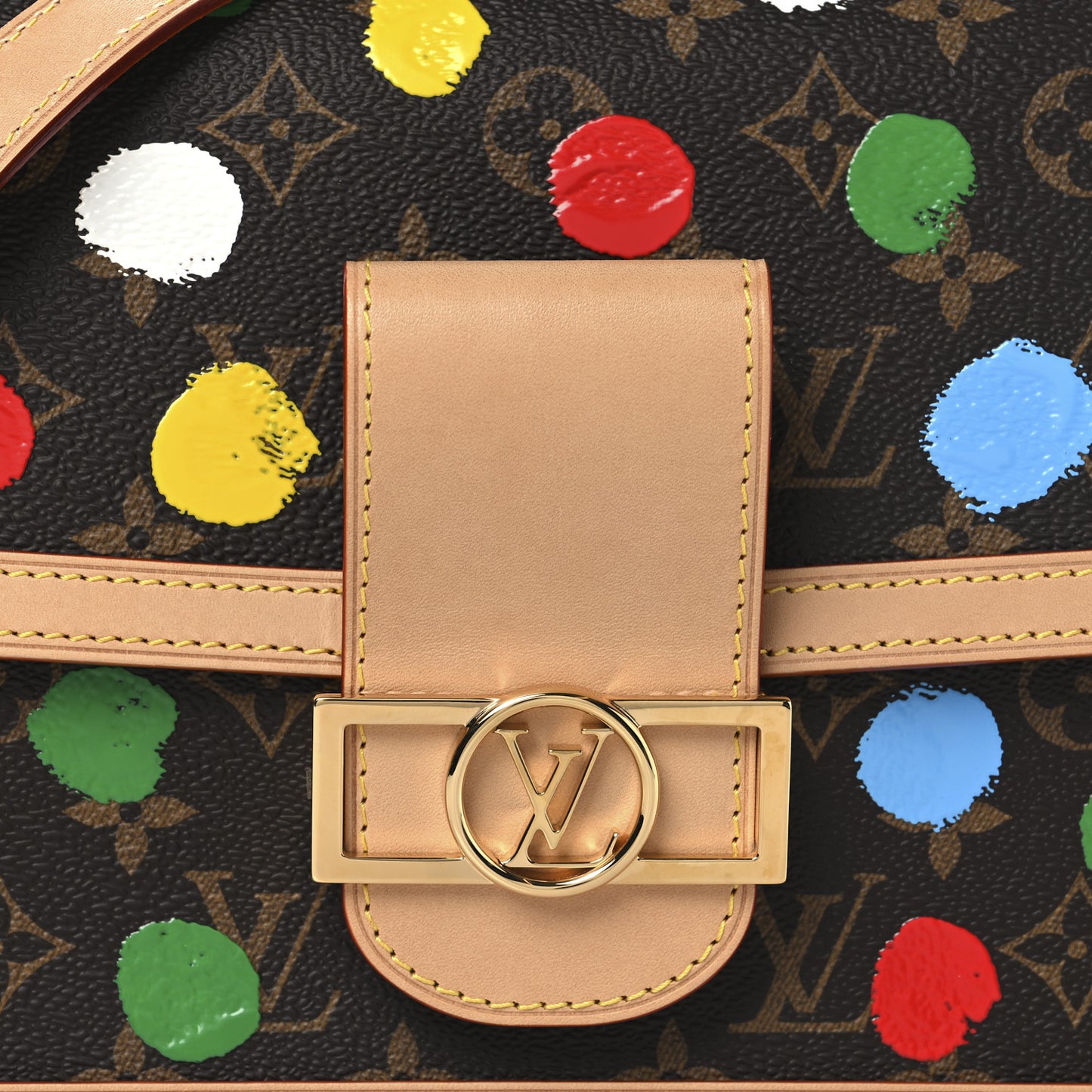 LV X YK Monogram Dots Dauphine MM Multicolor