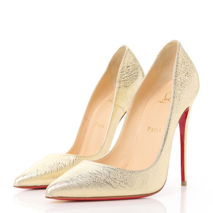 Christian Louboutin Nappa Pepite So Kate 120 Pumps 38 Gold 3 of 10