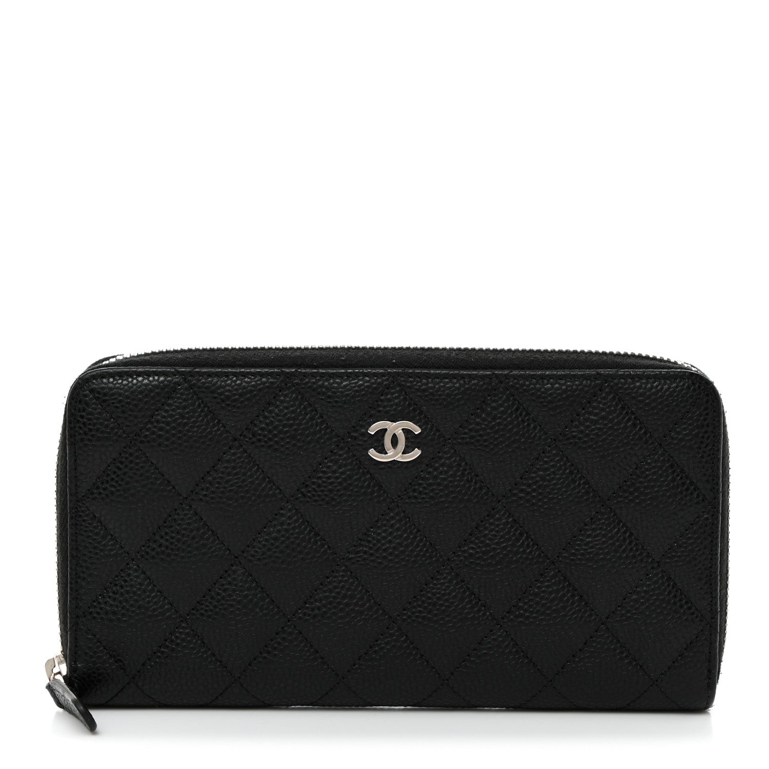 Chanel Caviar Quilted Large Gusset Zip Around Wallet Black 1 of 8