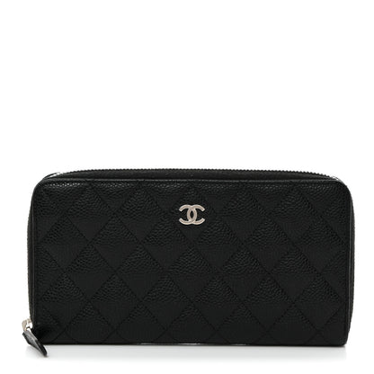 Chanel Caviar Quilted Large Gusset Zip Around Wallet Black 1 of 8