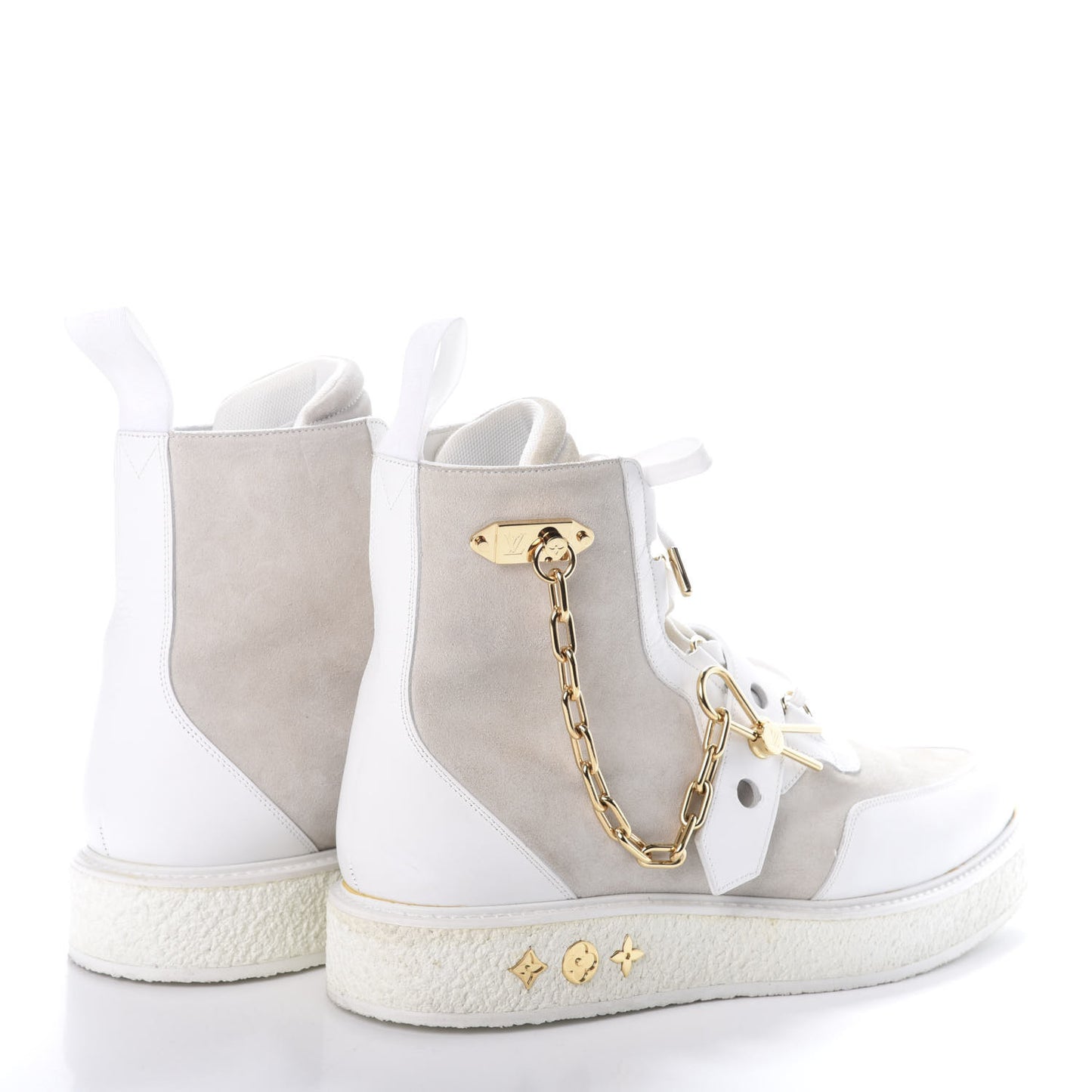 Calfskin Suede Mens Creeper Ankle Boot 10.5 White
