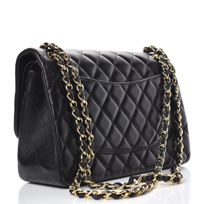 Chanel Lambskin Quilted Jumbo Double Flap Black 3 of 14