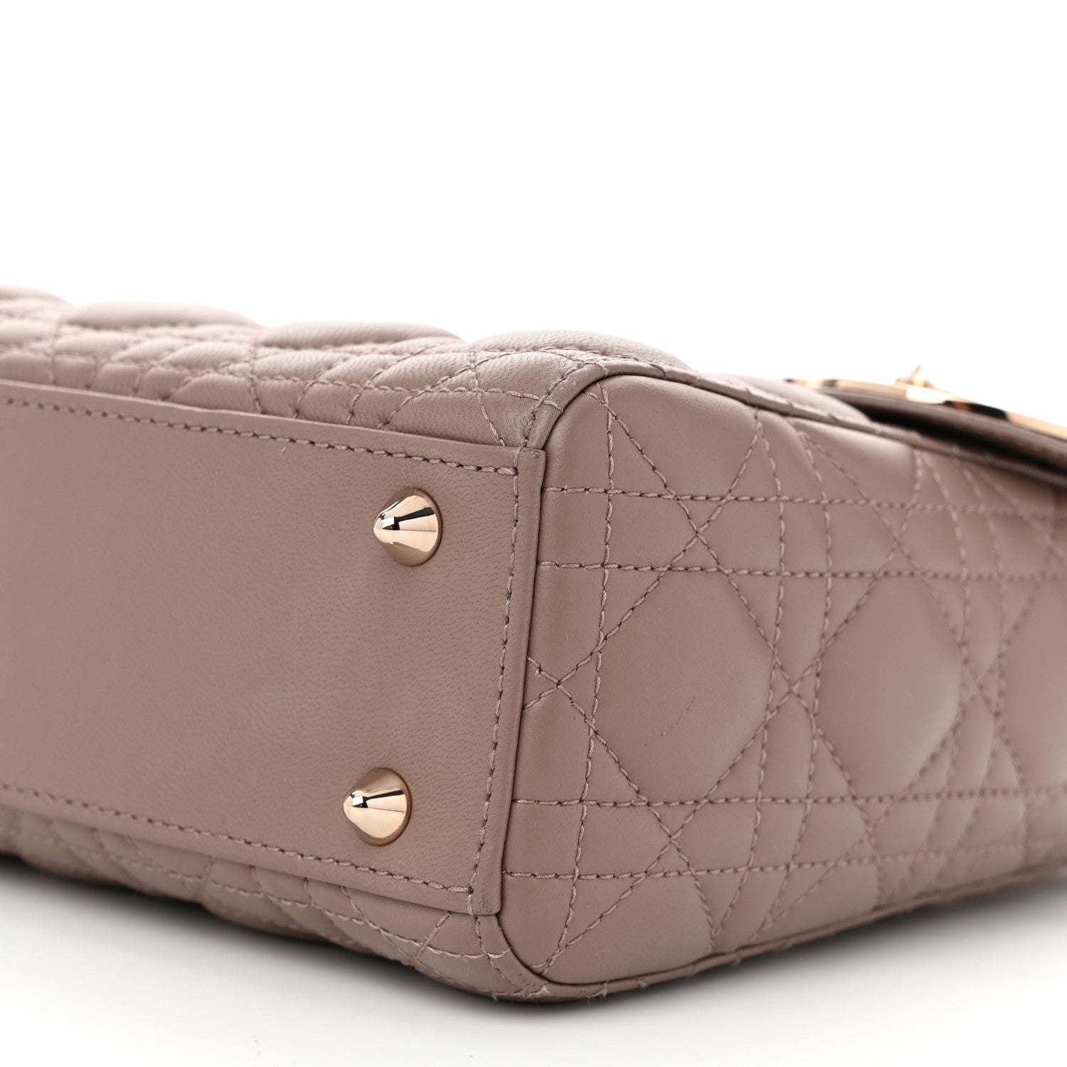 Christian Dior Lambskin Cannage Small My ABCDior Lady Dior Warm Taupe 10 of 12