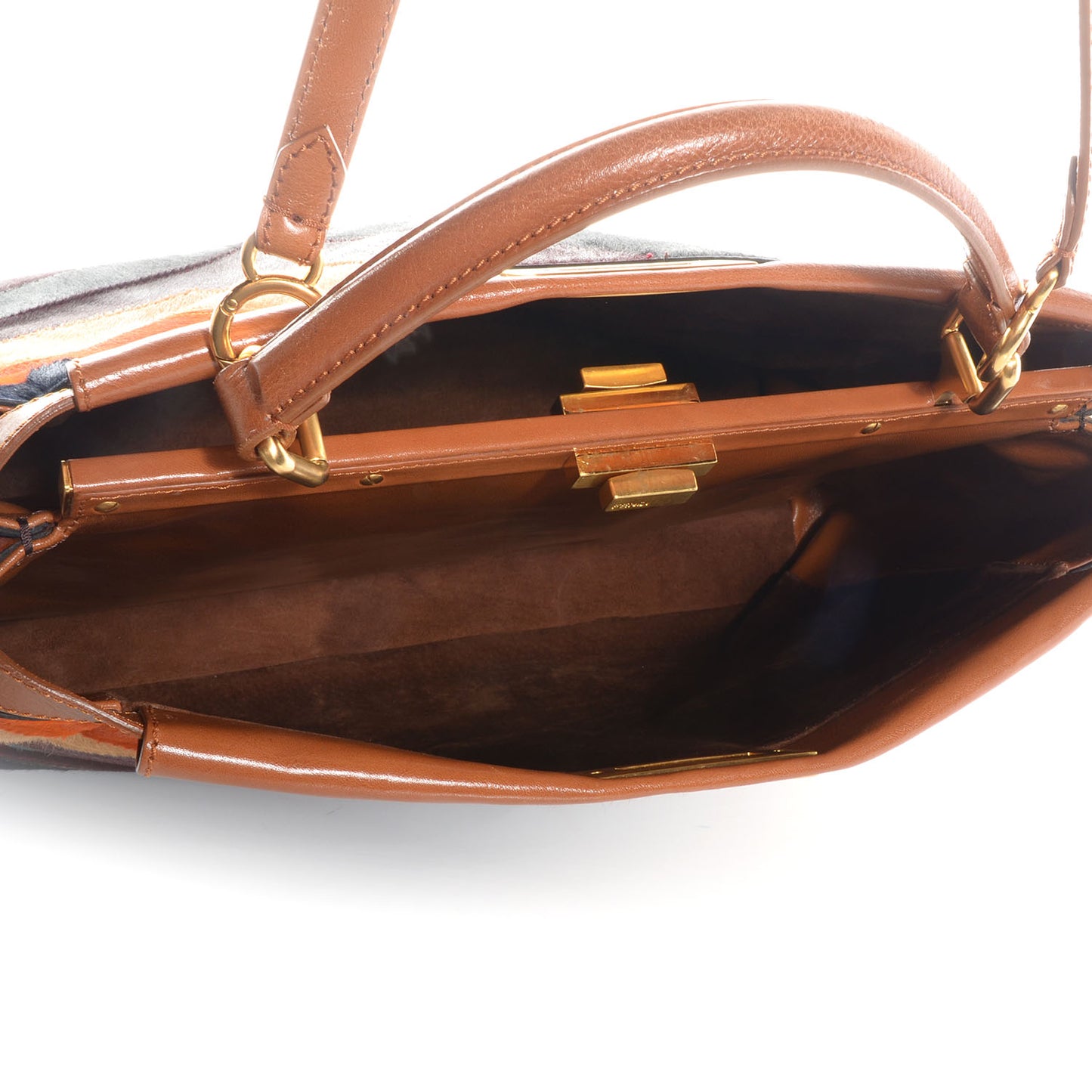 Calf Hair Patchwork Large Peekaboo Iconic Satchel Multicolor