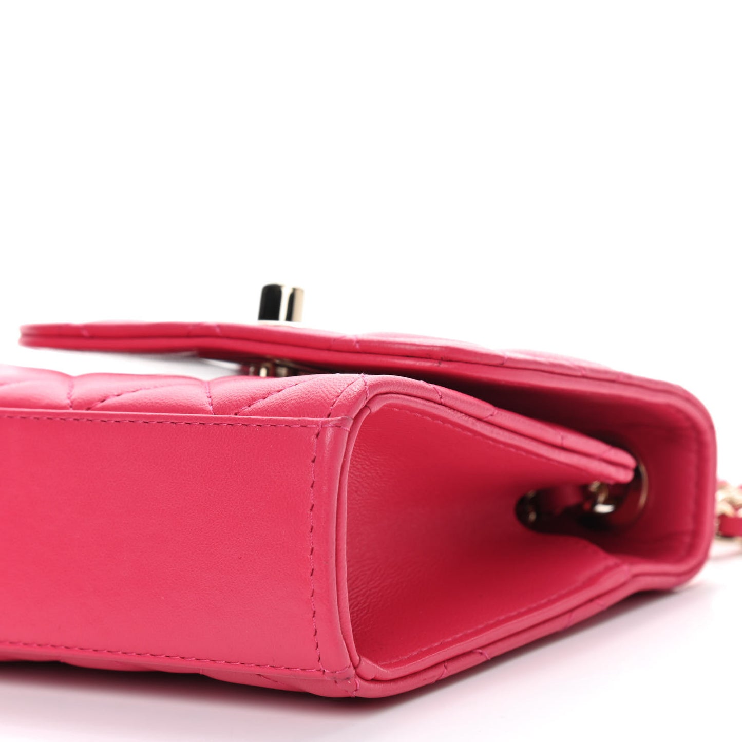 Lambskin Quilted Mini Trendy CC Clutch With Chain Pink