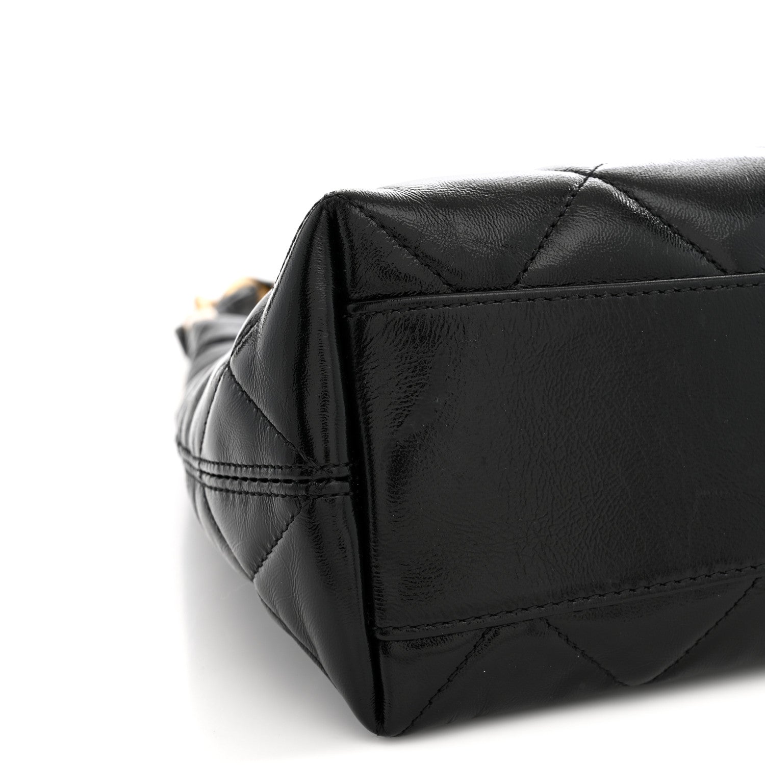 Chanel Shiny Crumpled Lambskin Quilted CC Funky Town Hobo Black 11 of 11