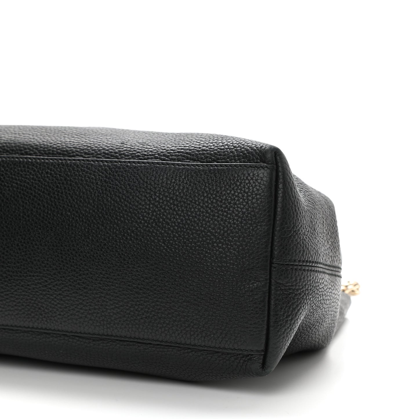 Pebbled Calfskin Medium Soho Chain Shoulder Bag Black