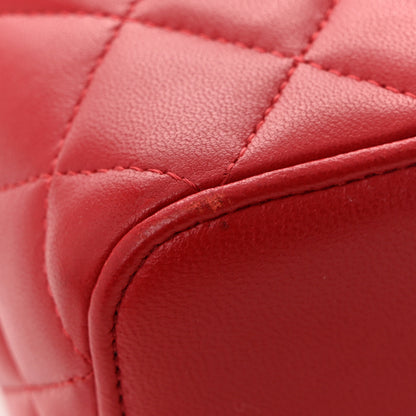 Chanel Lambskin Quilted Top Handle Mini Vanity Case With Chain Red 11 of 13