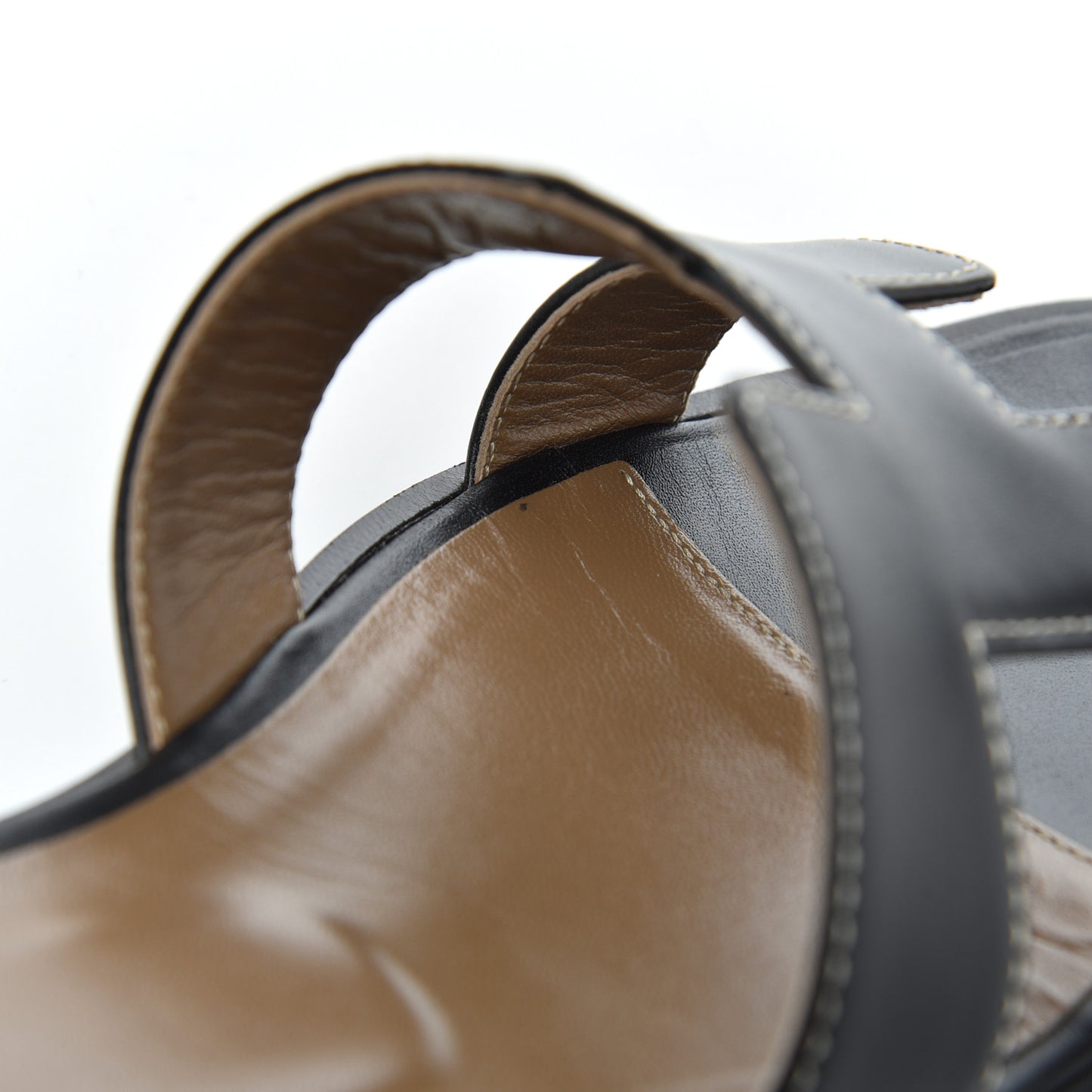 Box Calfskin Oran Sandals 38.5 Black
