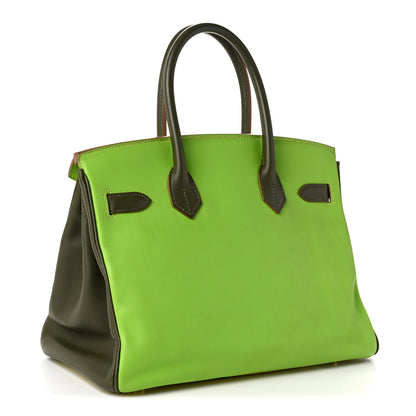 Hermes Swift Horseshoe Birkin 30 Lime Vert Olive Granny 3 of 10