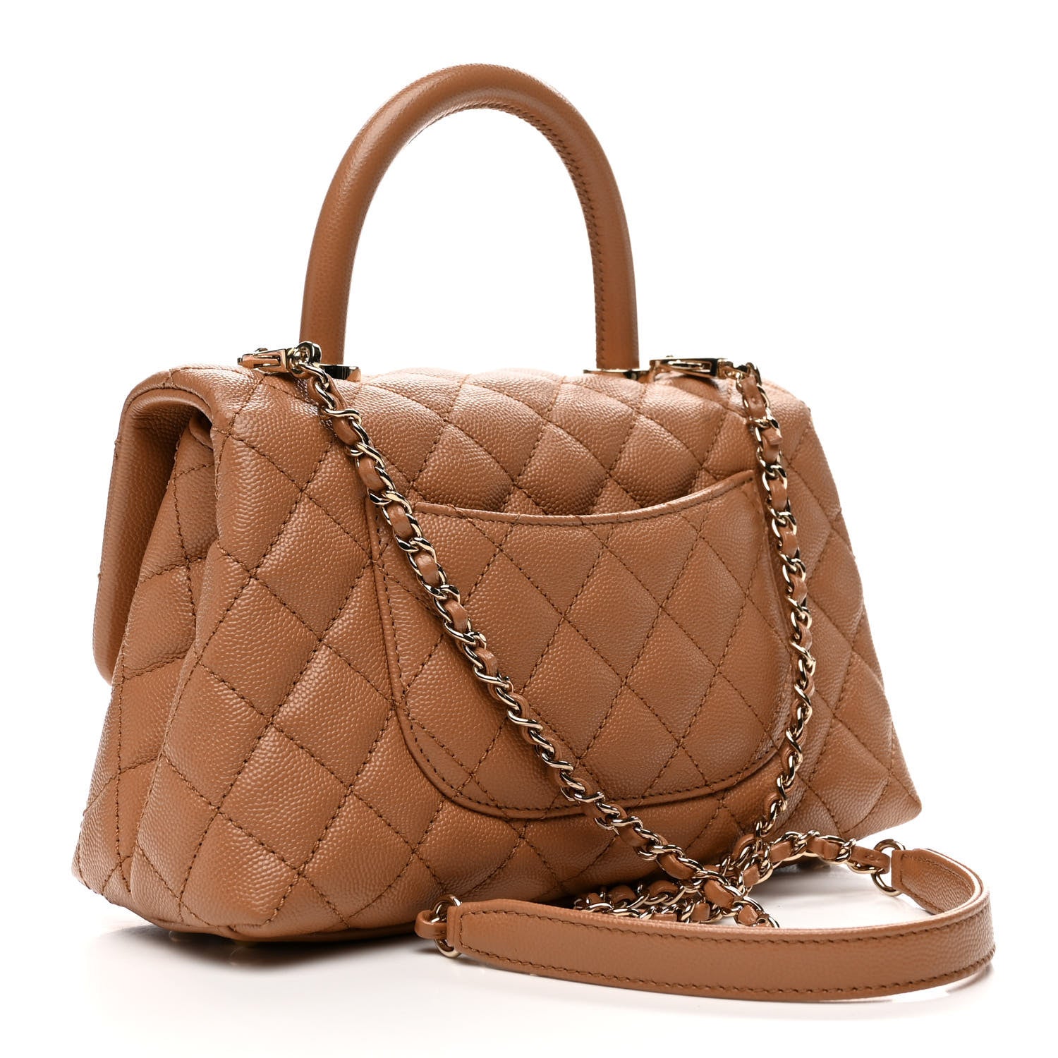 Chanel Caviar Quilted Mini Coco Handle Flap Brown 3 of 10