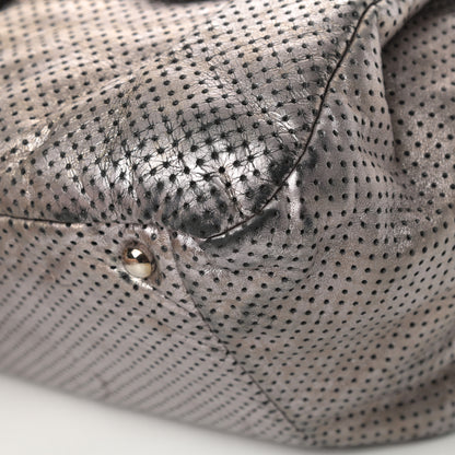 Chanel Metallic Calfskin Perforated Large Drill Accordion Flap Gold 10 of 17