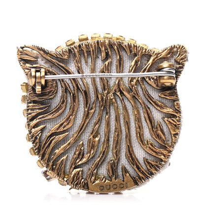 Gucci Metal Crystal Cat Brooch Orange 3 of 4