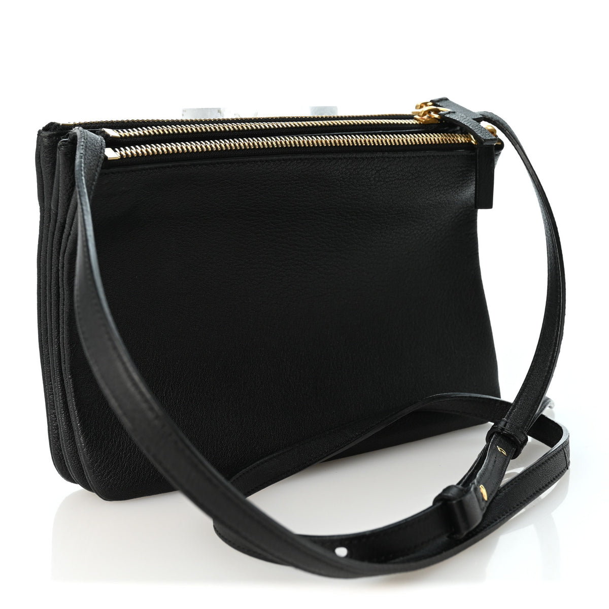 Celine Goatskin Small Trio Crossbody Bag Black 3 of 13