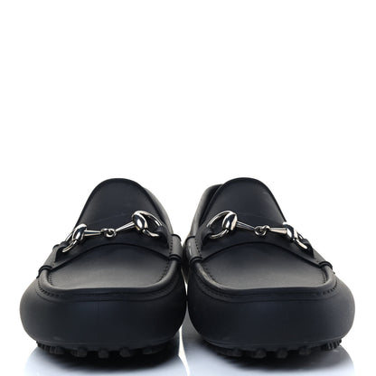 Gucci Rubber Mens Horsebit Driver Loafers 8 Black 2 of 6