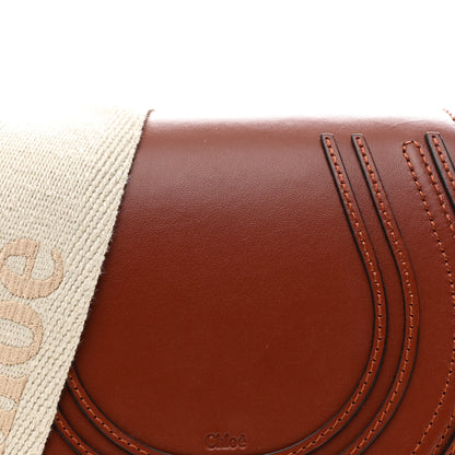 Chloe Linen Calfskin Small Marcie Saddle Bag Sepia Brown 8 of 10