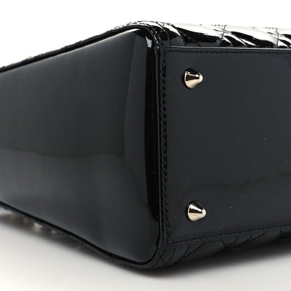 Christian Dior Patent Cannage Medium Lady Dior Black 9 of 11