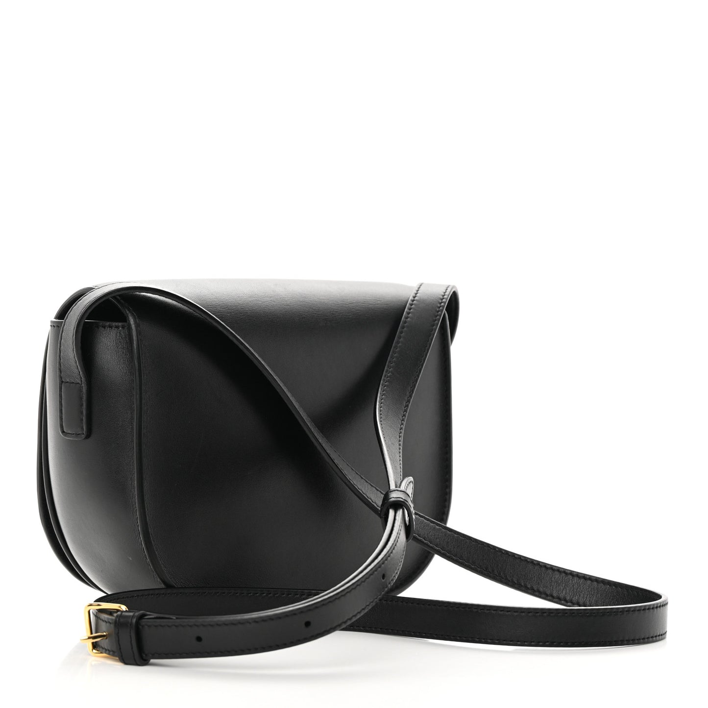 Smooth Calfskin Cuir Triomphe Folco Crossbody Bag Black